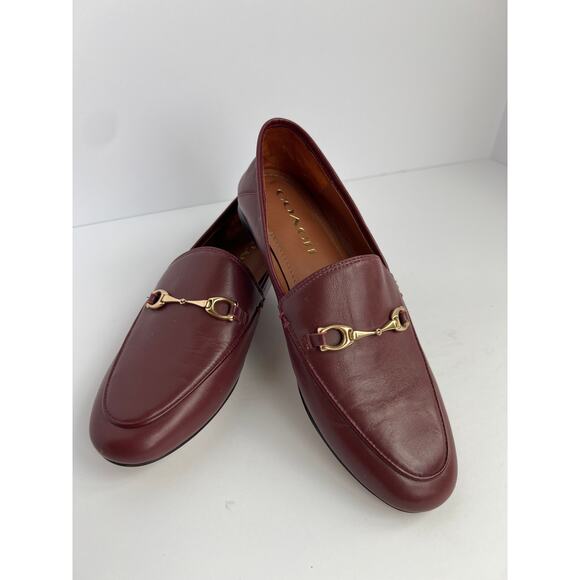 Coach Shoes - Coach Haley Wine Leather Horsebit Loafers - Classic Chic Almond Toe Flats size 6